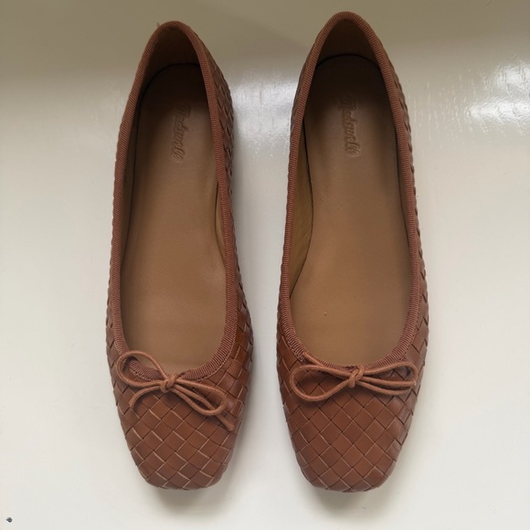 Madewell Flats Anelise Ballet Flat Woven Leather Tan Size 7.5 Classic - Picture 2 of 7